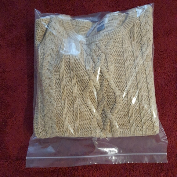 Old Navy Women's Knit Wool Sweater Medium Beige - Picture 7 of 7